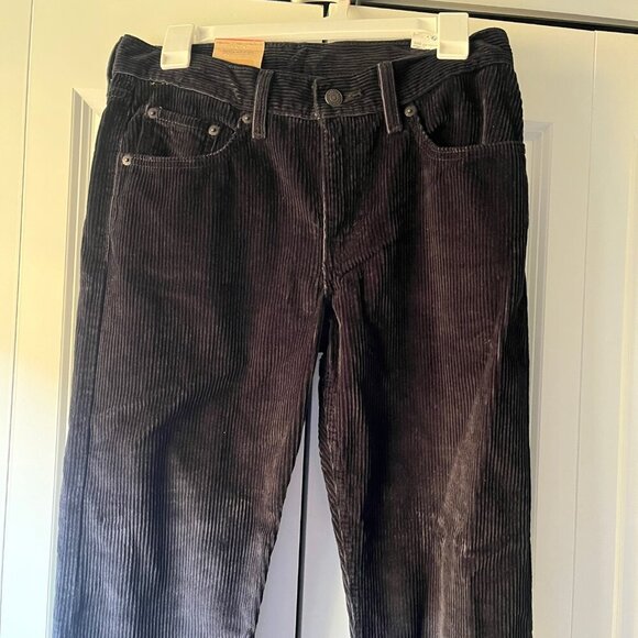 NWT Levi's Straight Leg Corduroy Pants 27x30, Black, 100% Cotton - Picture 2 of 8